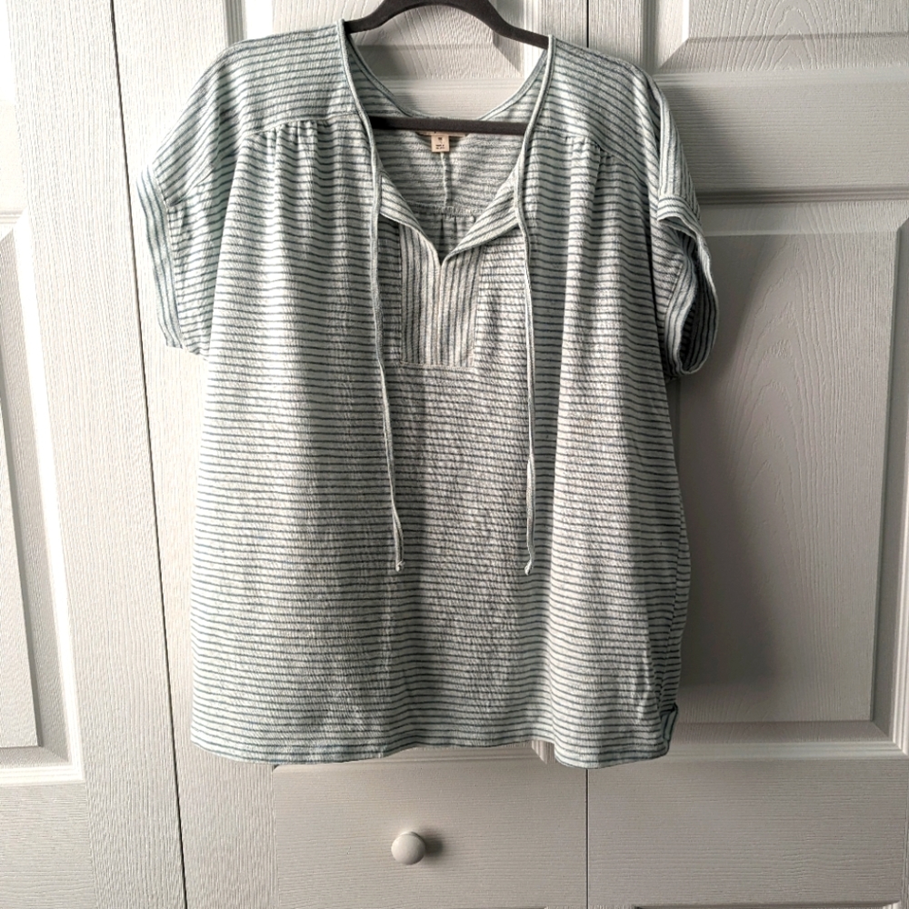 Style & Co Striped T-shirt with tie neck Size 3x